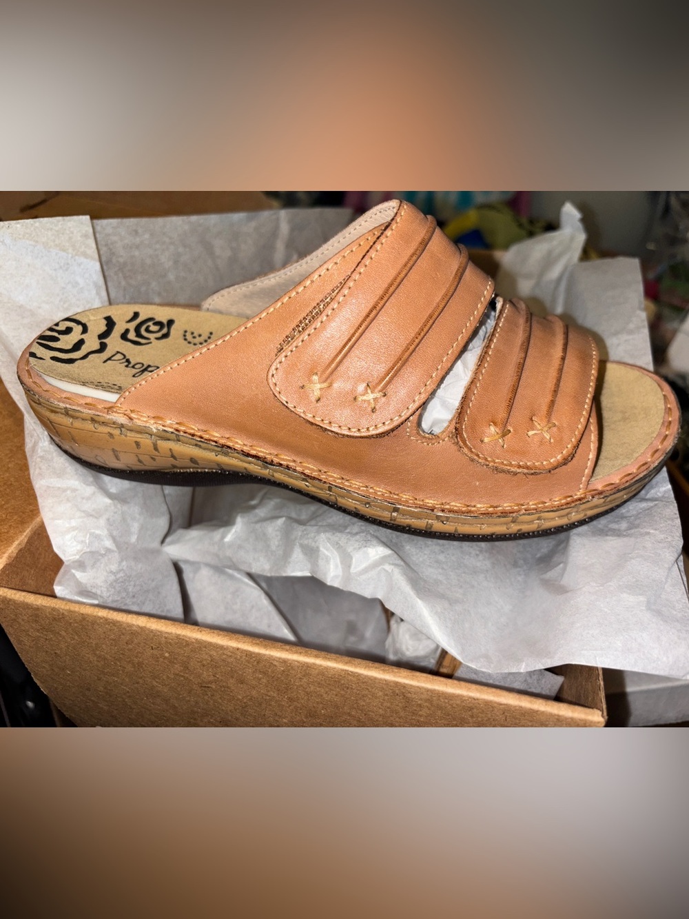 Propet Leather Women’s June Sandals Sz.7 LEATHER -NEW IN BOX msrp:$149.00